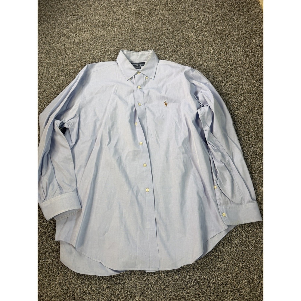 Ralph Lauren Yarmouth Long Sleeve Button Down Shirt Men's Size 16.5 Blue